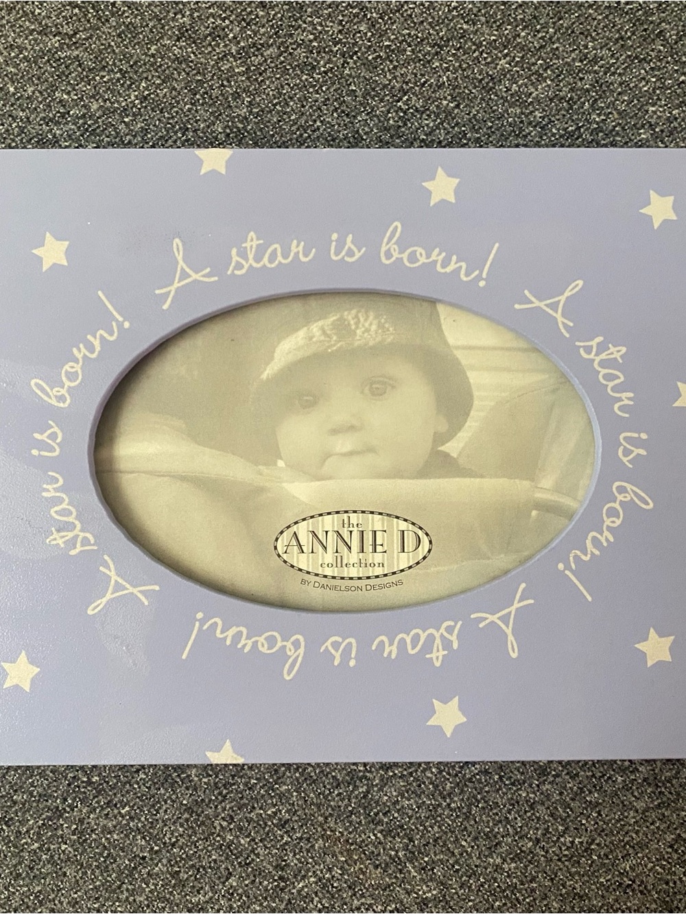 Annie Light Lavender 'A Star Is Born' Baby Frame with White Stars